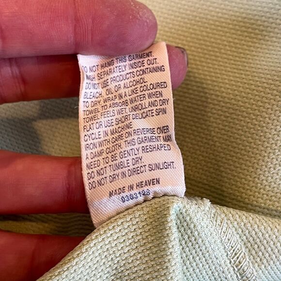 Ted Baker London Light Green Button Front Shirt Mens XL Ted/5 Nylon Blend Active - Picture 8 of 8